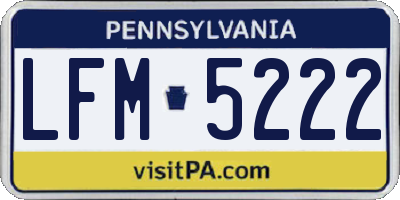 PA license plate LFM5222