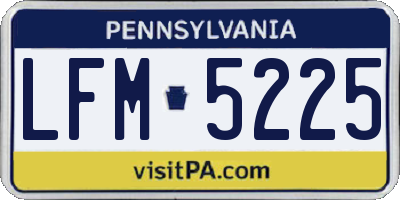 PA license plate LFM5225