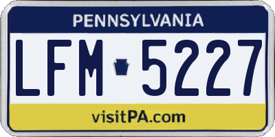 PA license plate LFM5227