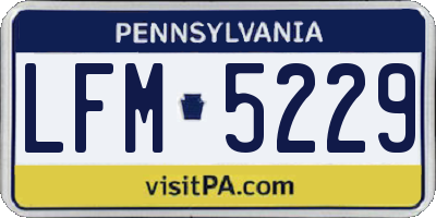 PA license plate LFM5229