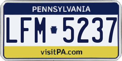 PA license plate LFM5237