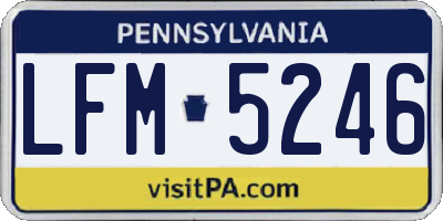 PA license plate LFM5246