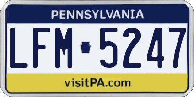 PA license plate LFM5247