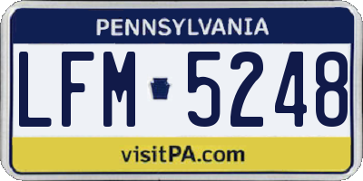 PA license plate LFM5248