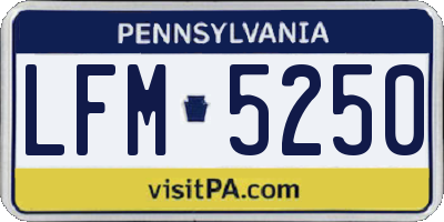 PA license plate LFM5250