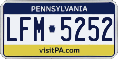 PA license plate LFM5252