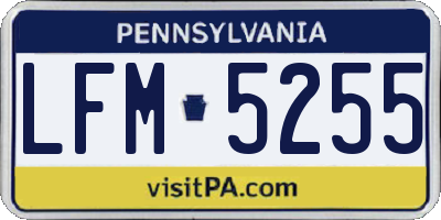 PA license plate LFM5255