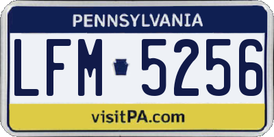 PA license plate LFM5256