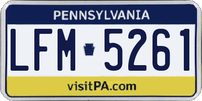 PA license plate LFM5261