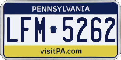 PA license plate LFM5262