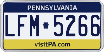 PA license plate LFM5266