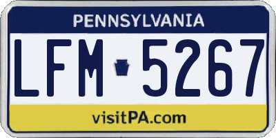 PA license plate LFM5267