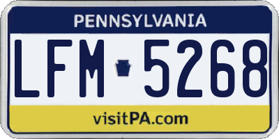 PA license plate LFM5268