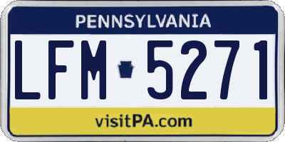 PA license plate LFM5271