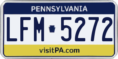 PA license plate LFM5272