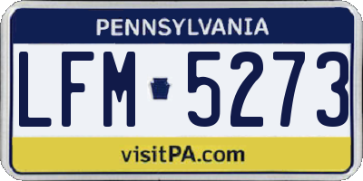 PA license plate LFM5273