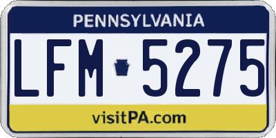 PA license plate LFM5275