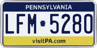 PA license plate LFM5280
