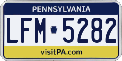 PA license plate LFM5282