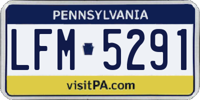 PA license plate LFM5291