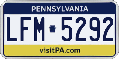 PA license plate LFM5292