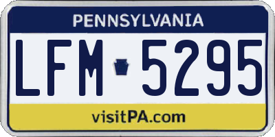 PA license plate LFM5295