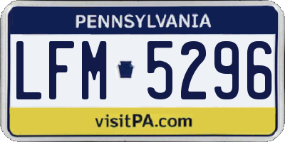 PA license plate LFM5296