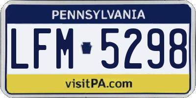 PA license plate LFM5298