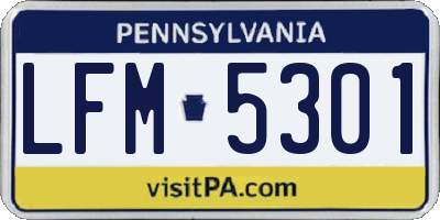 PA license plate LFM5301