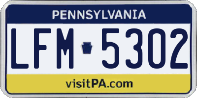 PA license plate LFM5302