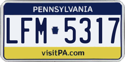 PA license plate LFM5317