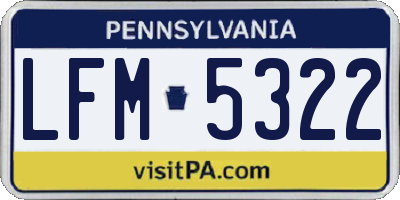 PA license plate LFM5322