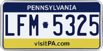 PA license plate LFM5325