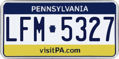 PA license plate LFM5327