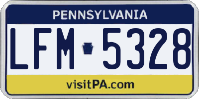 PA license plate LFM5328