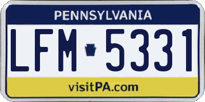 PA license plate LFM5331