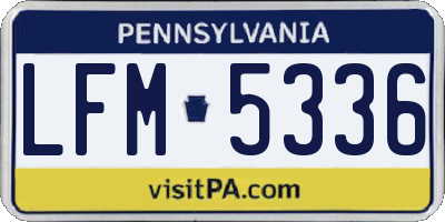 PA license plate LFM5336