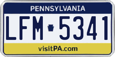 PA license plate LFM5341