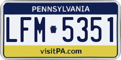 PA license plate LFM5351