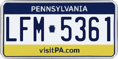 PA license plate LFM5361