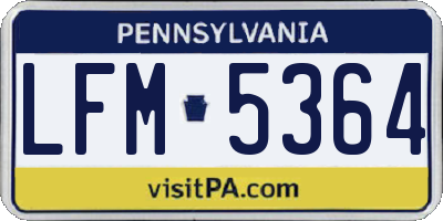 PA license plate LFM5364