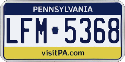 PA license plate LFM5368