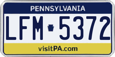 PA license plate LFM5372