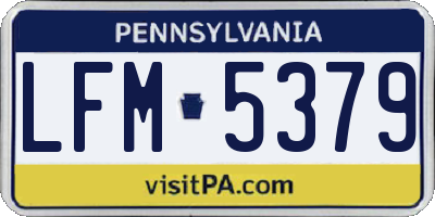 PA license plate LFM5379