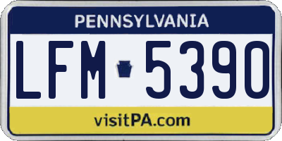 PA license plate LFM5390