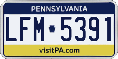 PA license plate LFM5391
