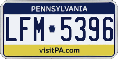PA license plate LFM5396