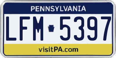 PA license plate LFM5397