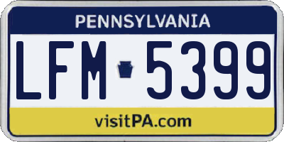 PA license plate LFM5399