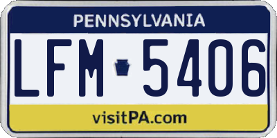 PA license plate LFM5406